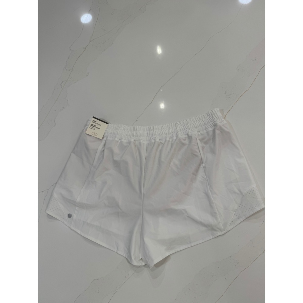 CALIA White Mid-Rise Infinity Run Shorts 3 Inch Inseam Relaxed Fit Women Medium